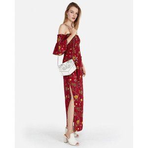 Express Floral Off Shoulder bell sleeve Maxi Dress